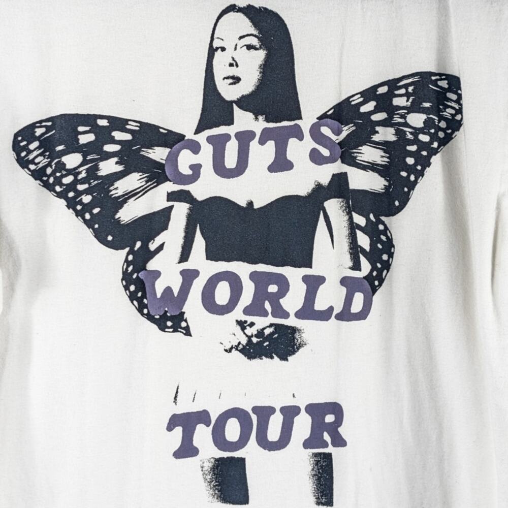 H&M S Olivia Rodrigo GUTS World Tour Graphic Tee White Short Sleeve Fan Shirt